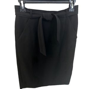 DKNY Black Crepe  Wool Skirt Size 8